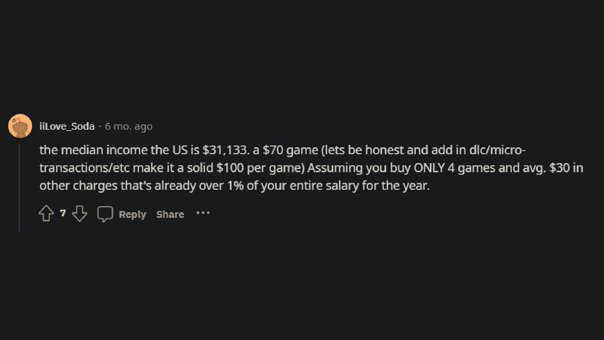 Fans break down the true cost of video games. (Image via LivestreamFail/Reddit)