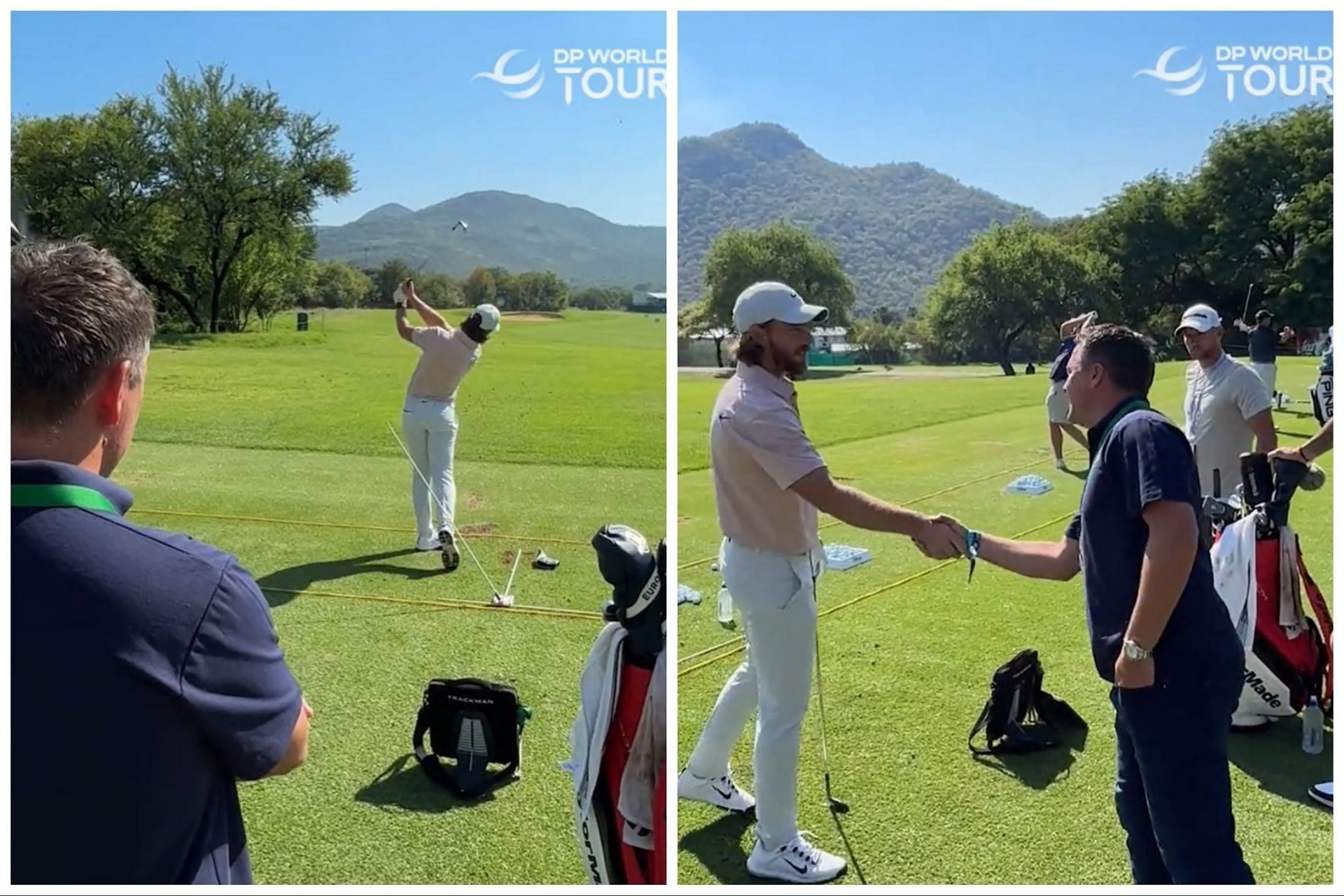 Michael Owen interacted with Tommy Fleetwood during the first round of Nedbank Golf Challenge (Image via Twitter.com/DPWorldTour)