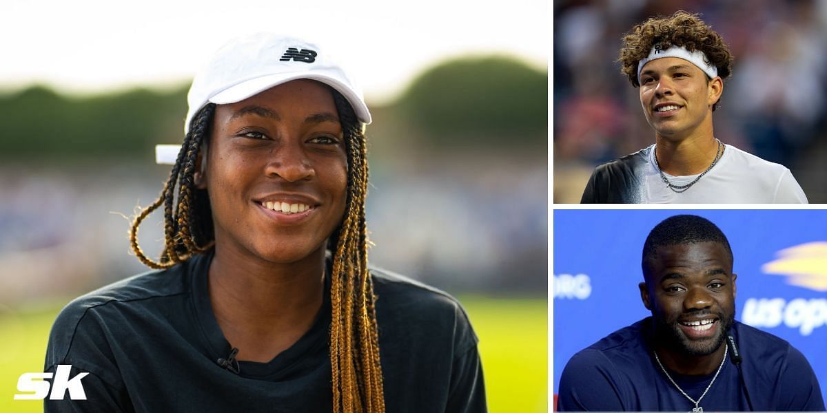 Coco Gauff (L), Ben Shelton (UR) &amp; Frances Tiafoe (LR)