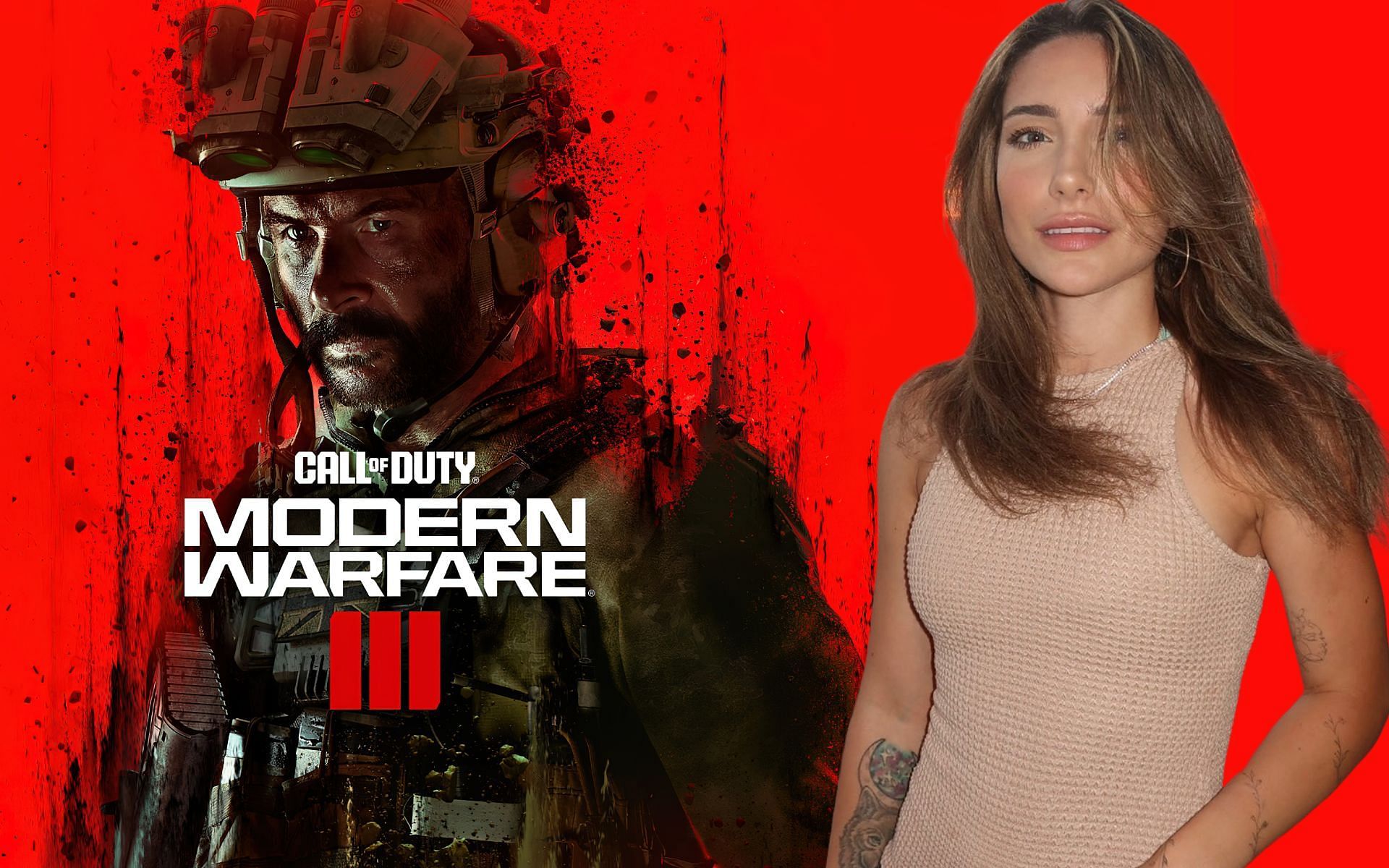 Twitch and Kick streamer Nadia comments on MW3 (Image via Call of Duty, TheNadiaAmine/X, and Sportskeeda)