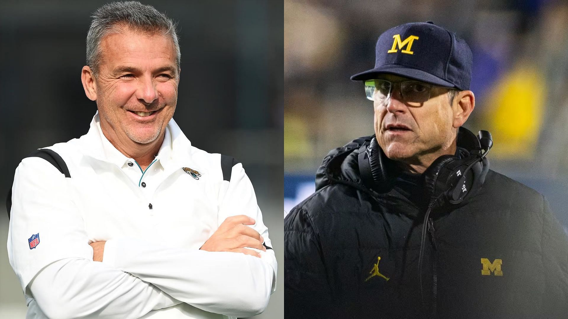 (L-to-R) Urban Meyer and Jim Harbaugh