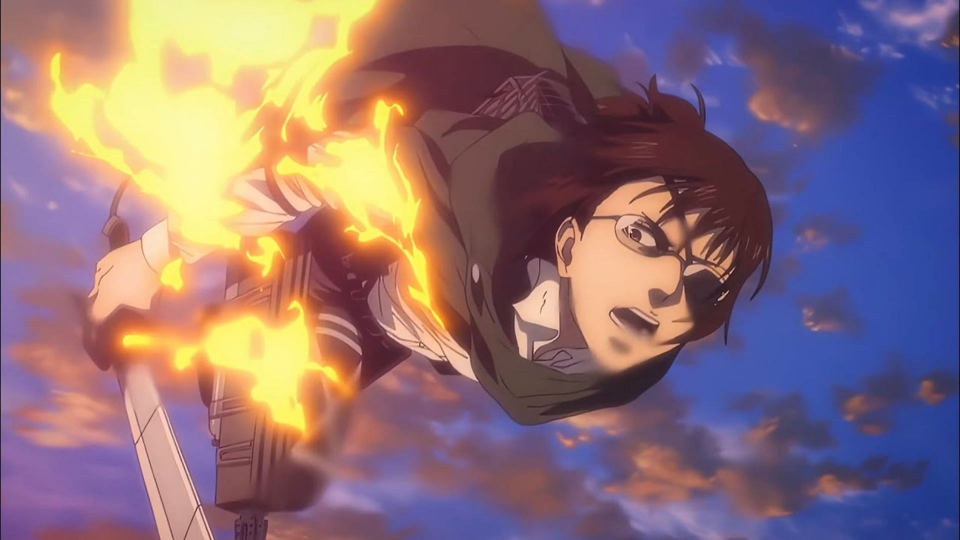 Hange Zoe as seen in the Attack on Titan finale (Image via MAPPA)