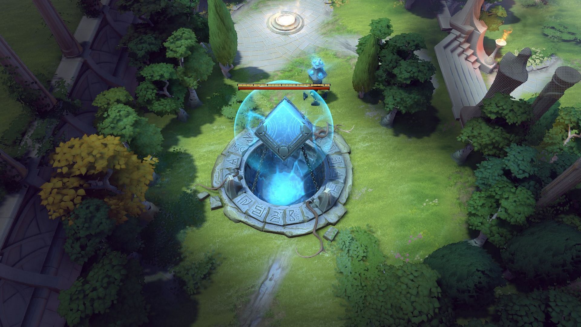 Radiant&#039;s Tormenter and Watcher next to it (Image via Dota 2)