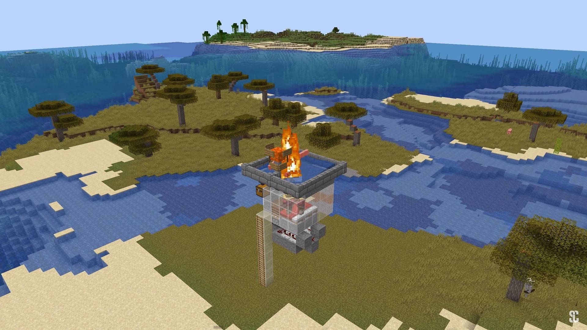 Players who are well versed in redstone contraptions can create this farm in Minecraft 1.20 (Image via YouTube/Shulkercraft)