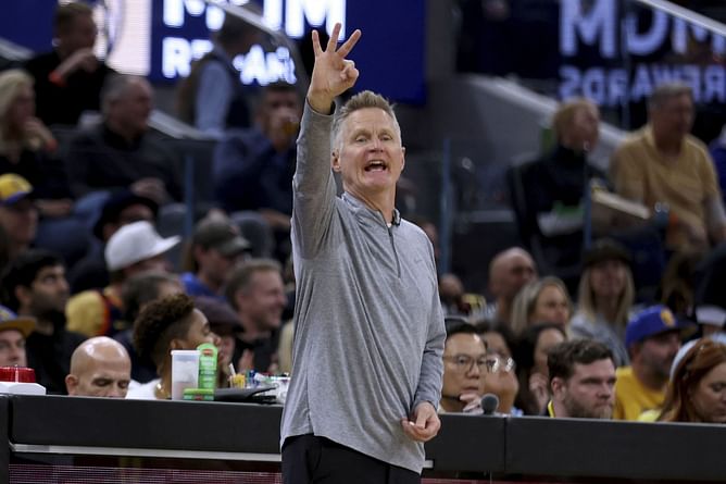 "How did we win?": Steve Kerr sinks to his seat as Warriors go hysterical after finally winning coach's challenge