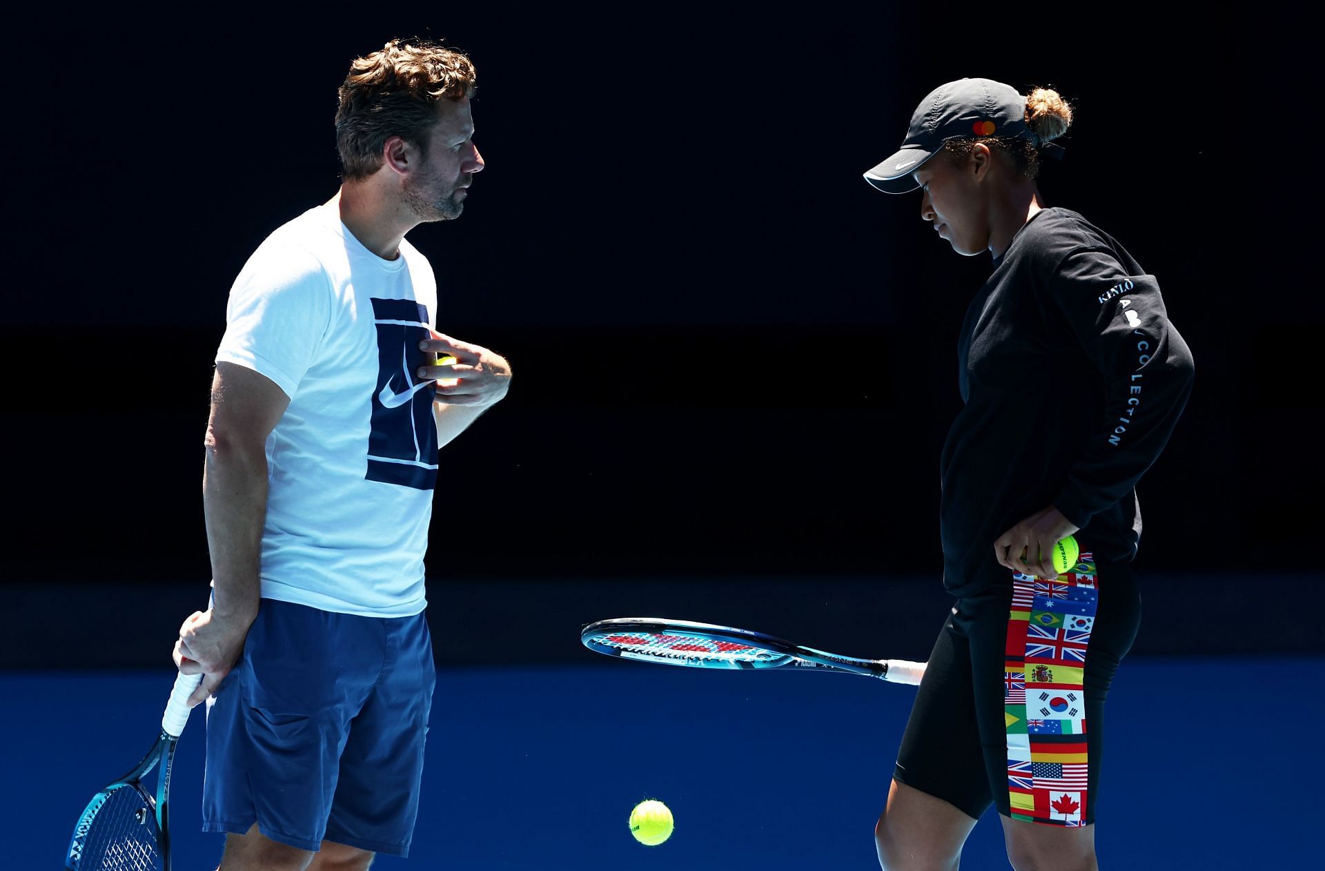Wim Fissette and Naomi Osaka at the 2022 Australian Open.