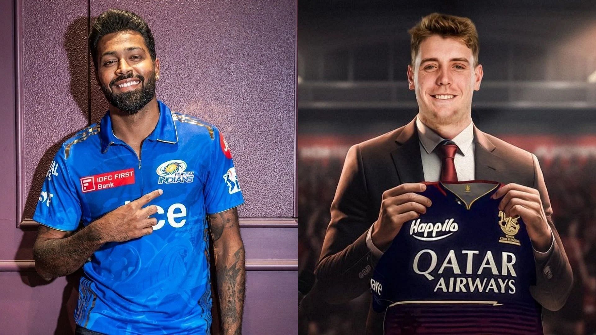 MI acquired Hardik Pandya from GT and released Cameron Green to RCB. [P/C: X]