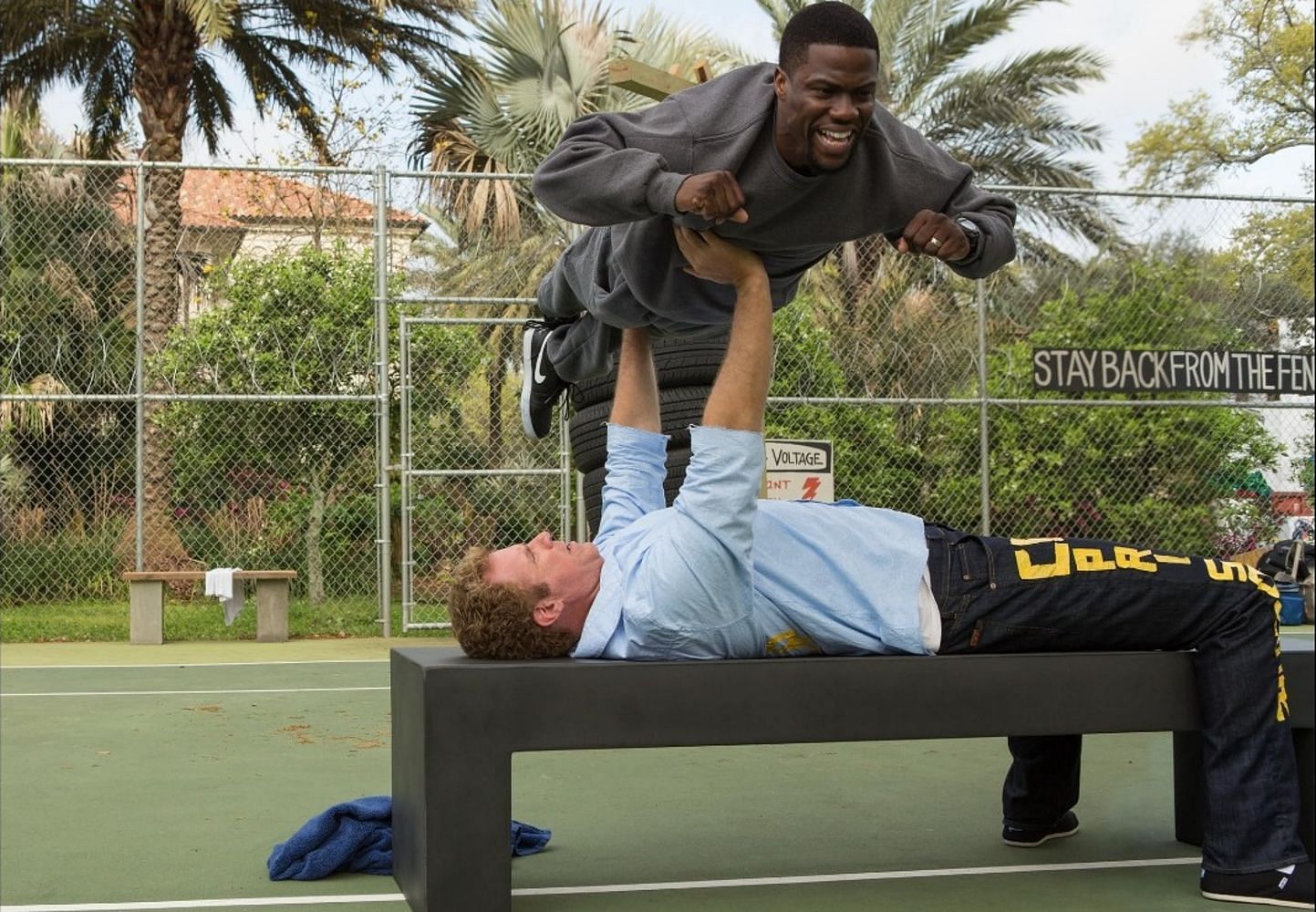 Will Ferrell and Kevin Hart in a scene from Get Hard (Image via IMDb)