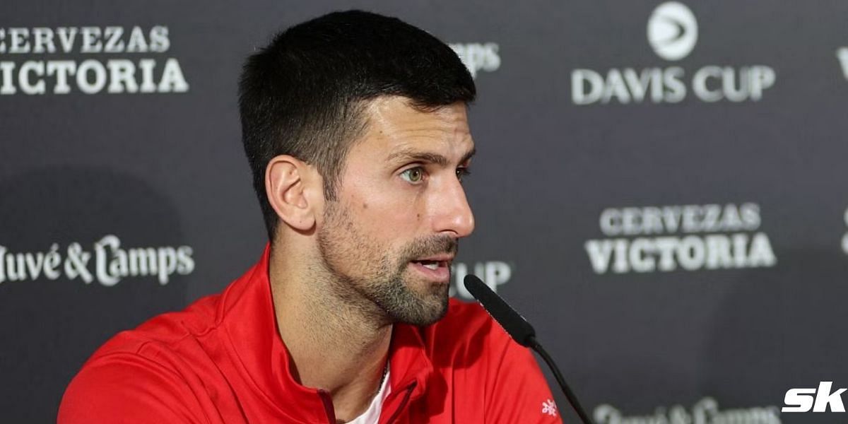 Novak Djokovic at the 2023 Davis Cup Finals in Malaga, Spain