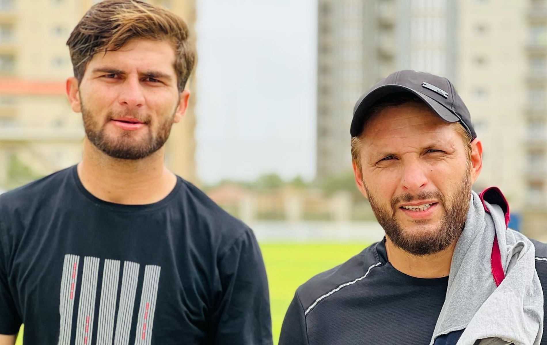 Shaheen Afridi (L) with Shahid Afridi. (Pic: Instagram)