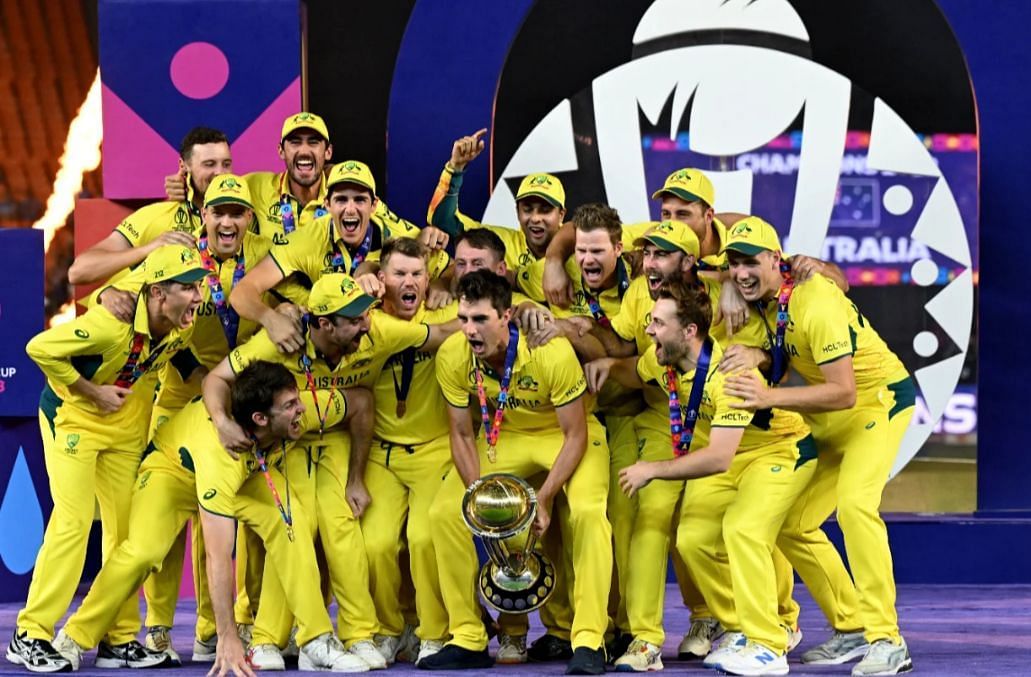 Australia players lifting the 2023 ODI World Cup [Getty Images]