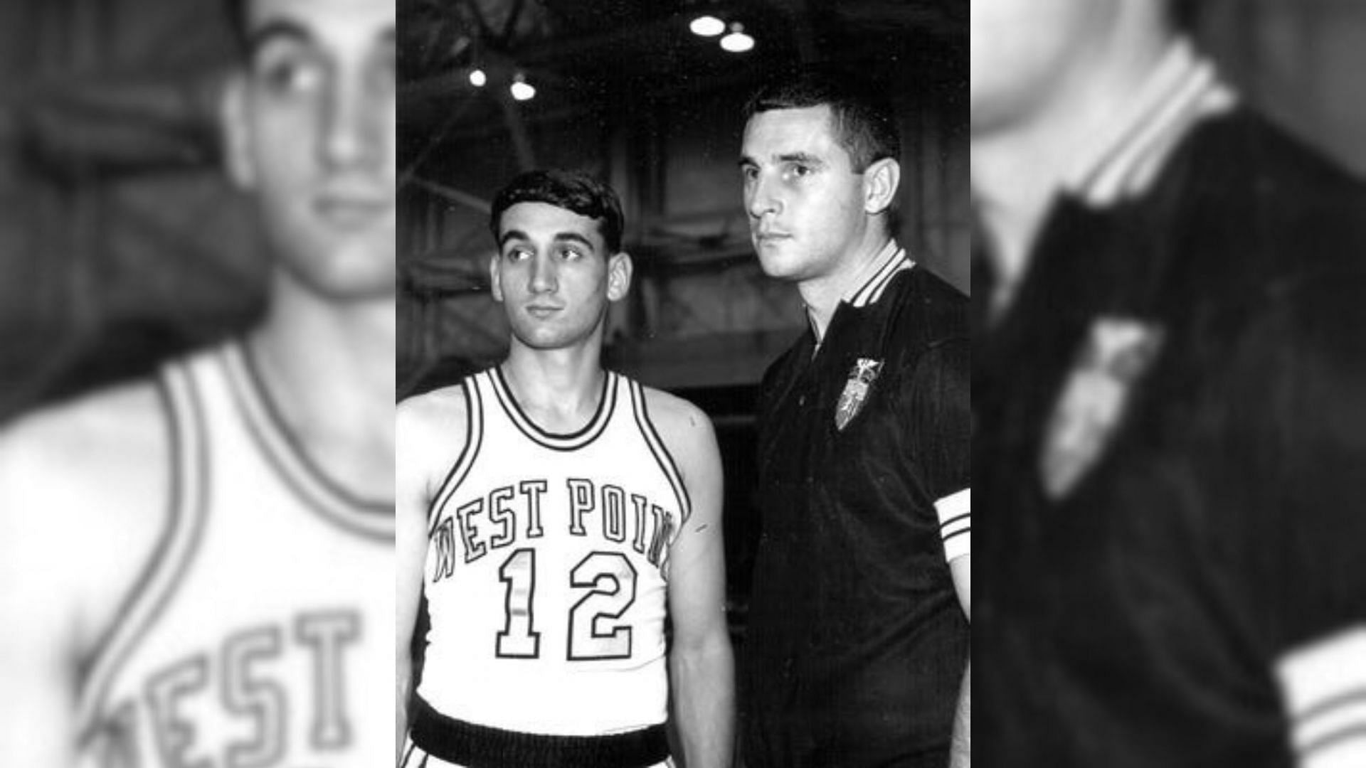 Coach K and Bob Knight (US Military Academy photo)