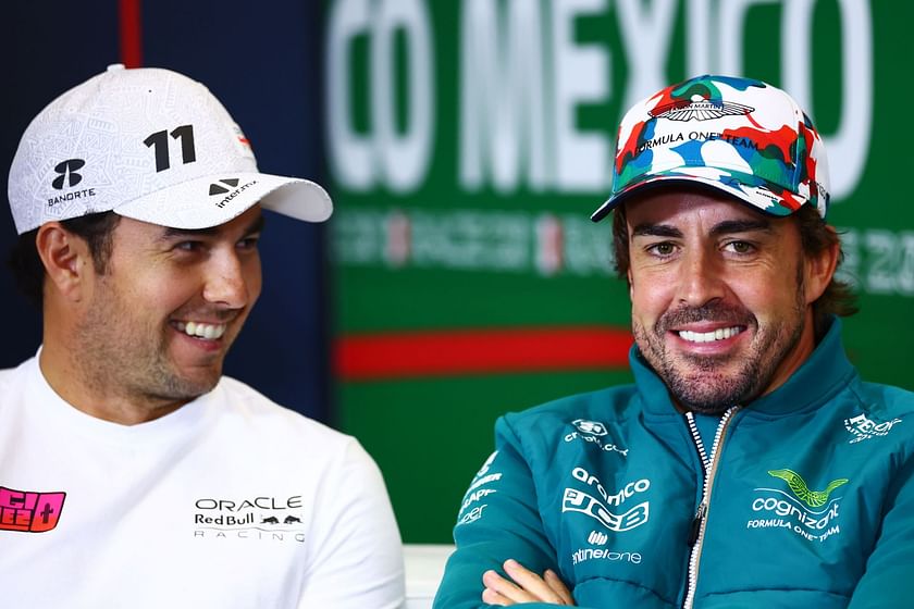 Fernando Alonso & Sergio Perez Photo Finish For P3 Podium