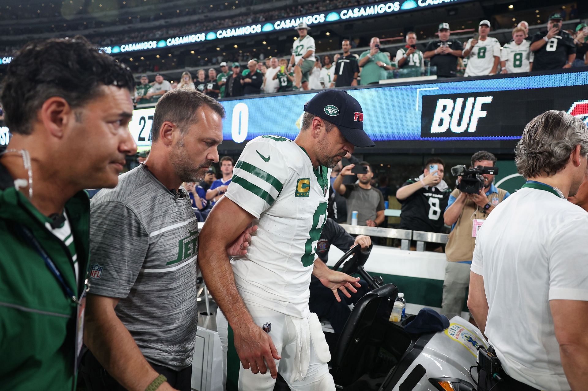 New York Jets&#039; Aaron Rodgers suffered a torn Achilles on debut with new team