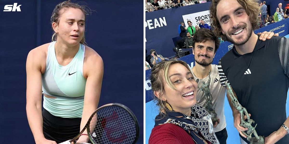 Paula Badosa with Tsitsipas brother (R)