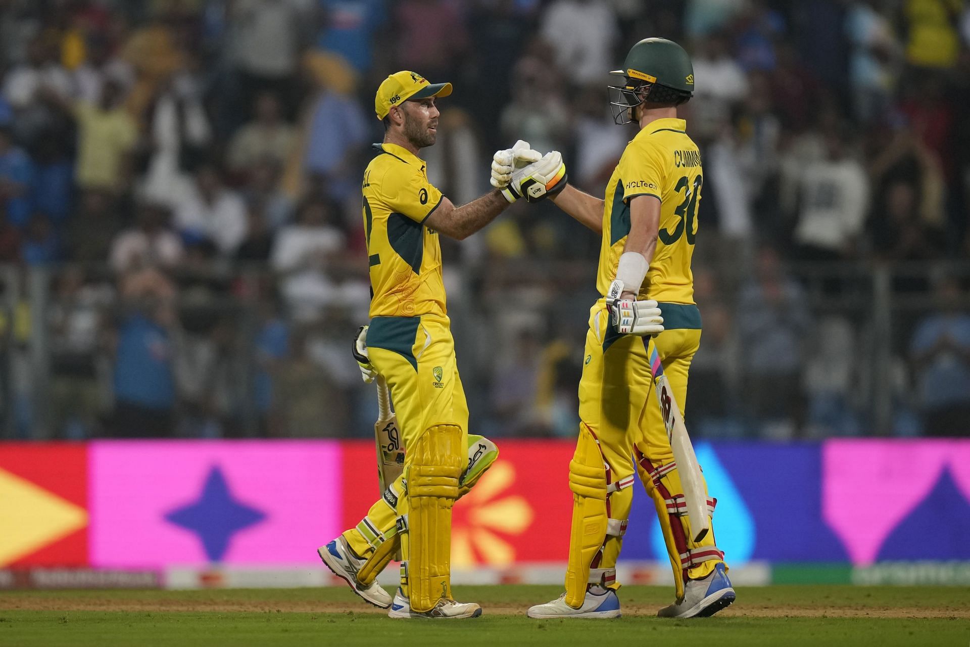Glenn Maxwell and Pat Cummins strung together an unbroken 202-run eighth-wicket partnership. [P/C: AP]