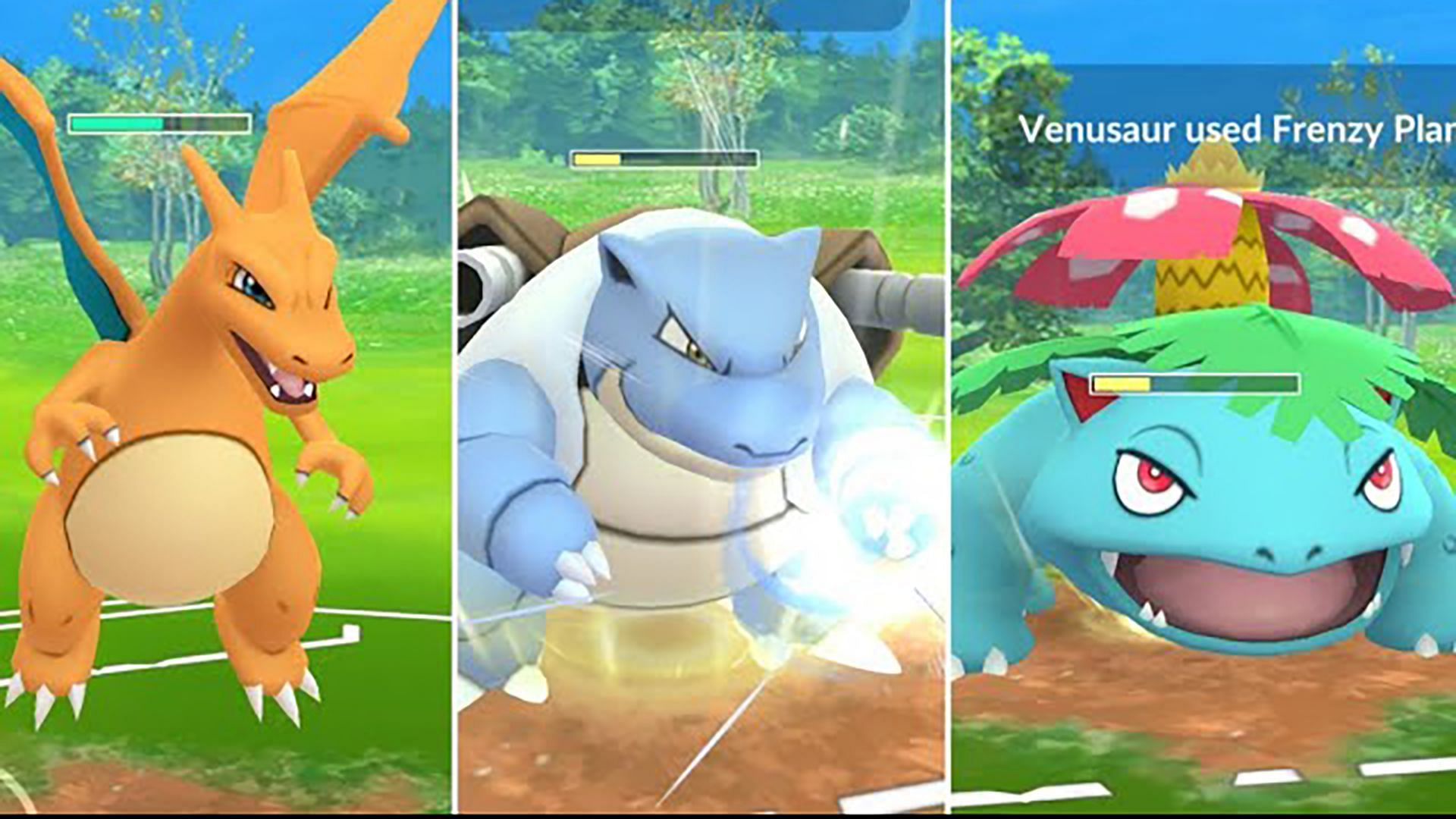 Final forms of the Kanto starters (Image via Sportskeeda || The Pokemon Company)