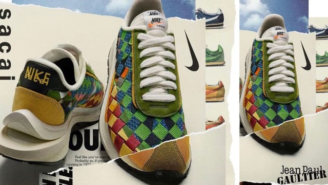 Sacai: Jean Paul Gaultier x Sacai x Nike LDVaporwaffle Mix “Green 