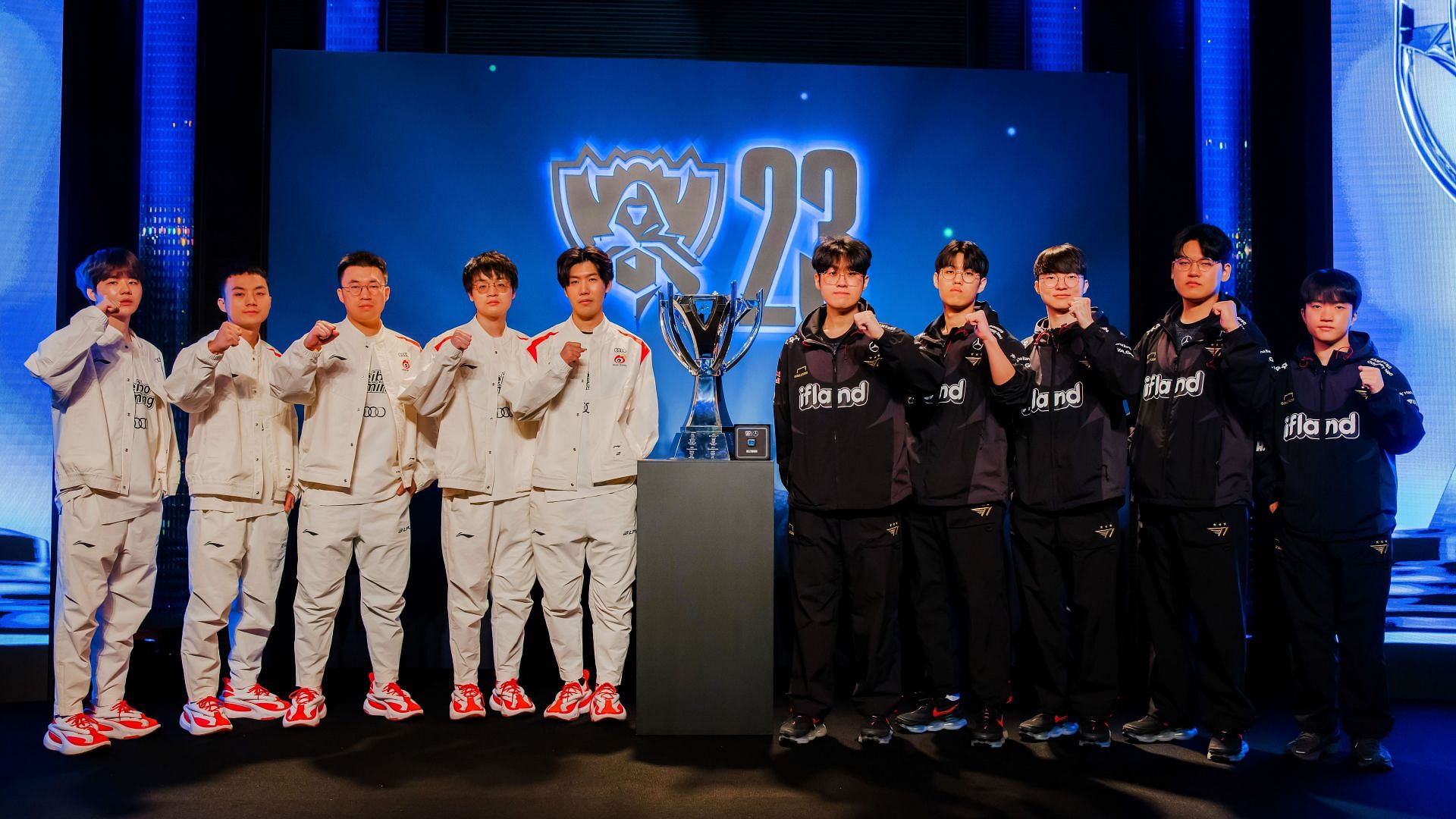 League of Legends Worlds 2023 Grand Finals features T1 vs. Weibo Gaming (Image via LoL Esports)