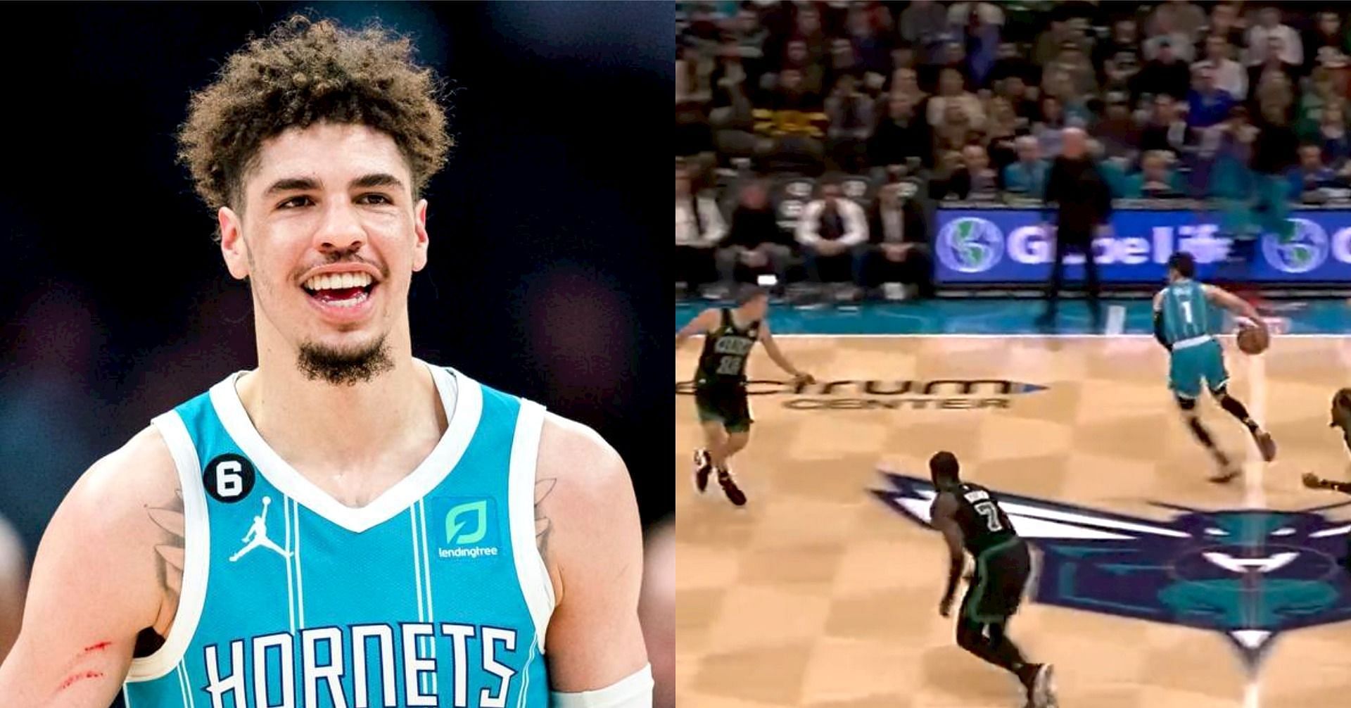 LaMelo Ball shows off spectacular behind-the-back dime vs Celtics