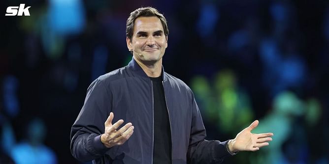 Roger Federer walks out to standing ovation at Sporthilfe Super10Kampf 2023, joins sponsor athletes backstage for pizza