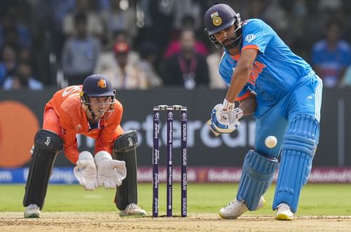 Rohit Sharma has the best strike rate among the top 10 run-getters in the tournament. [P/C: AP]