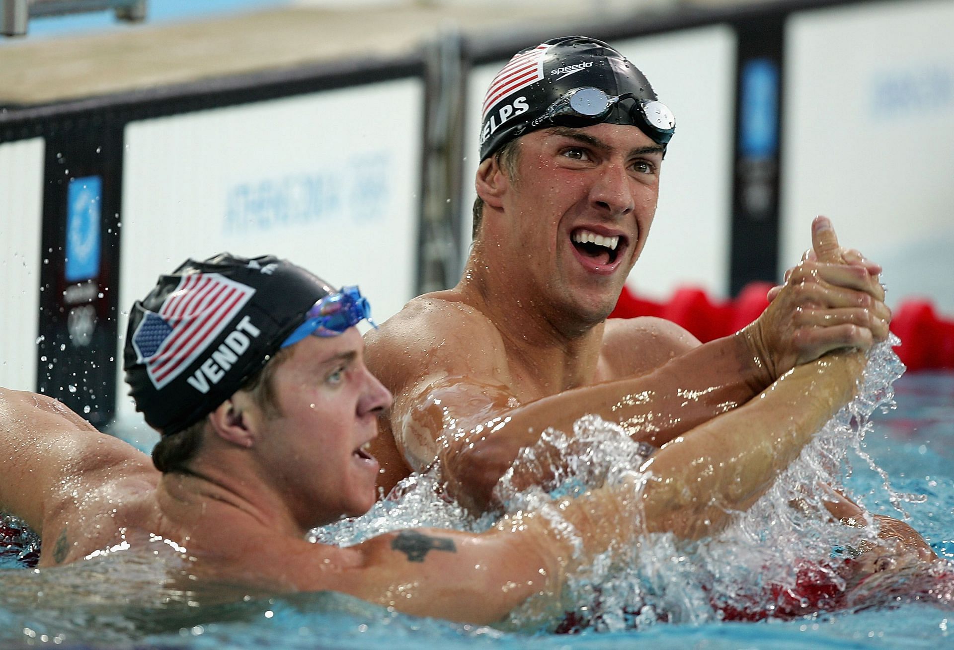 Phelps and Vendt at Men's 400m Individual Medley Final