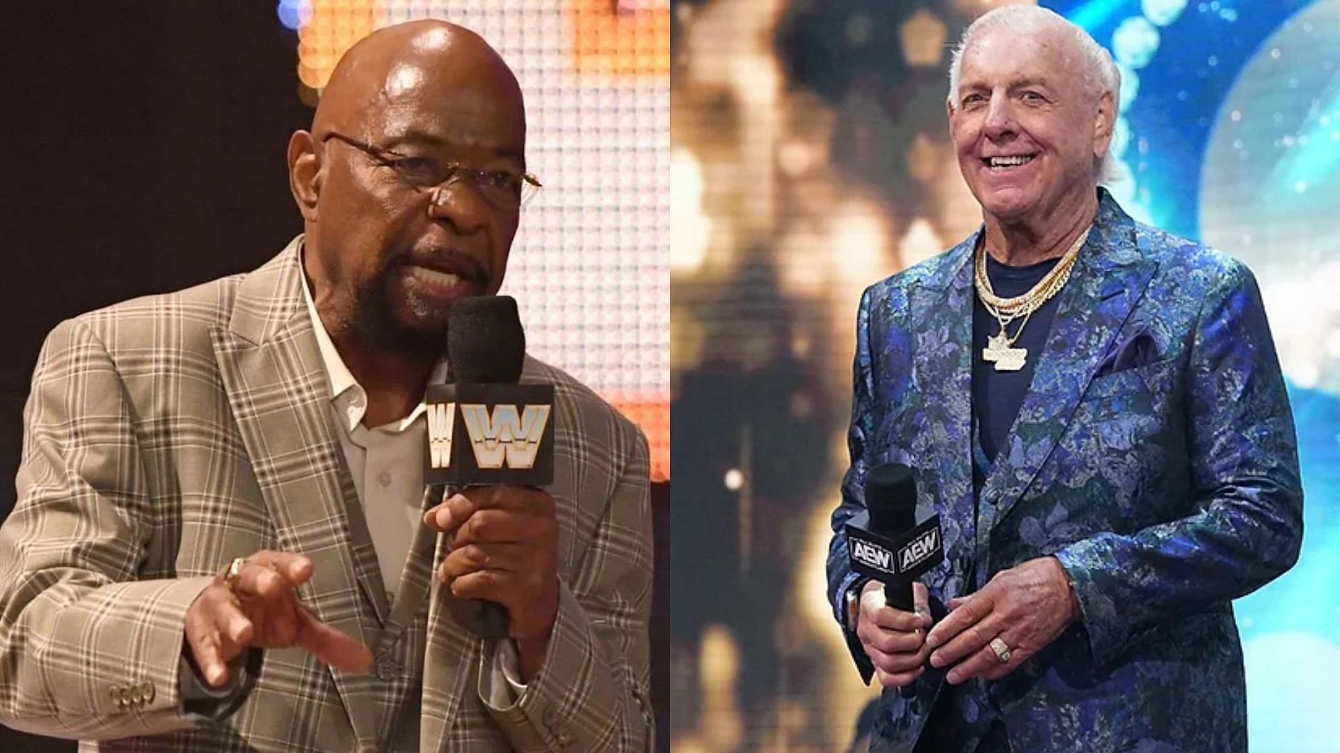 Teddy Long (left), Ric Flair (right)