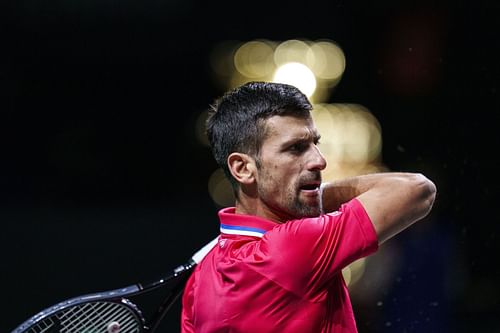 Novak Djokovic at the Davis Cup.