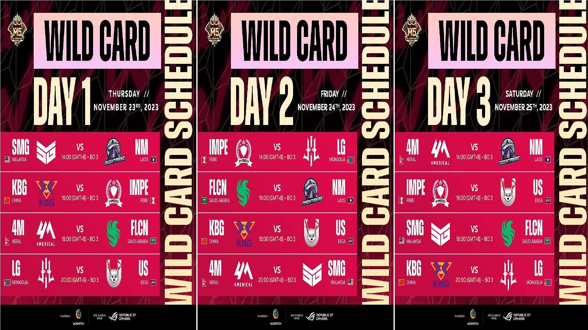 Check out the schedule of M5 Wild Card in Malaysia (Images via Moonton Games and Sportskeeda)
