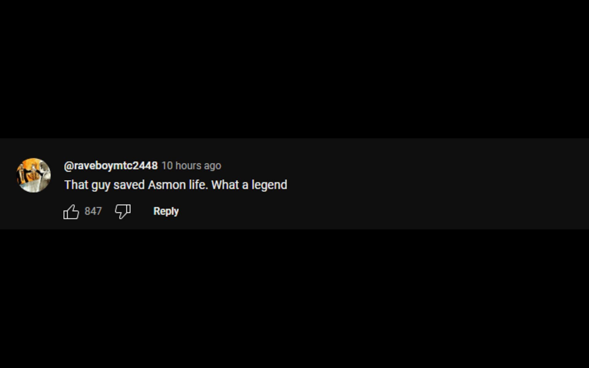 Fans commenting on Zack&#039;s Video (Image Via YouTube/ Asmongold Clips)