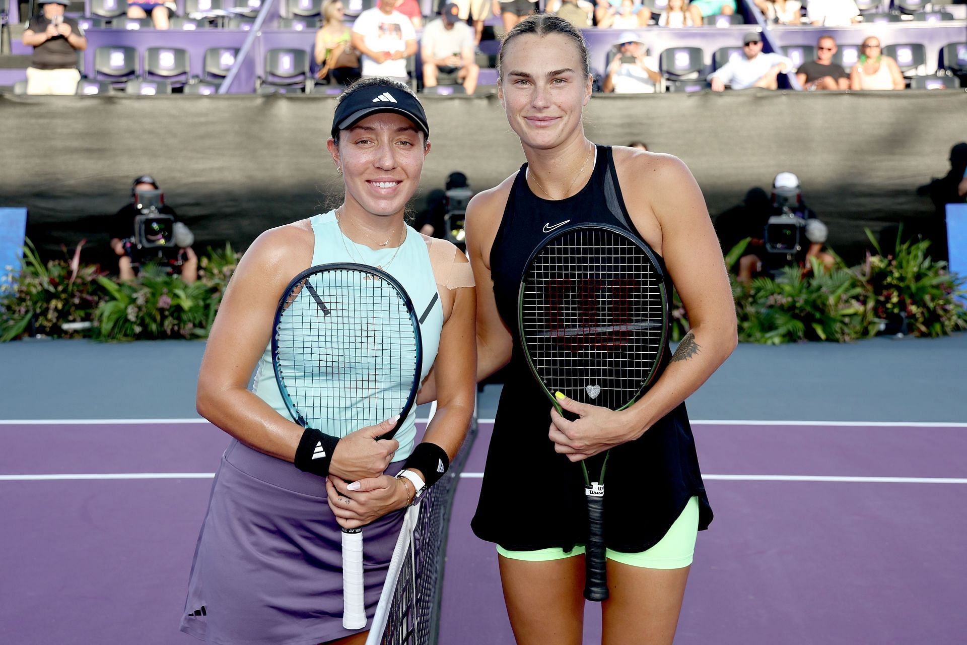 Jessica Pegula and Aryna Sabalenka at the 2023 WTA Finals