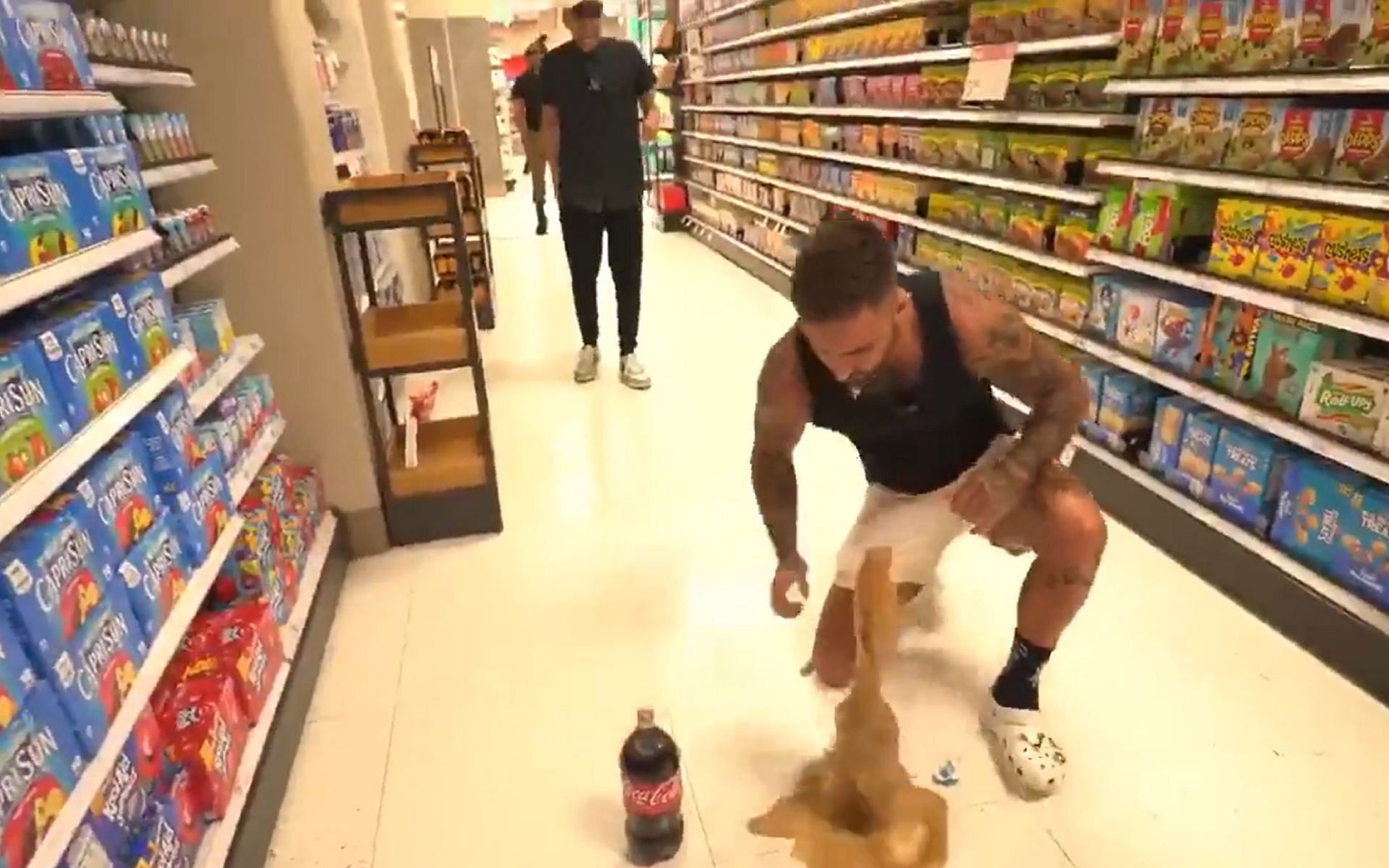 N3on and Jackson O&rsquo;Doherty for do Coke &amp; Mentos challenge in Target (Image via Drama Alert/X)