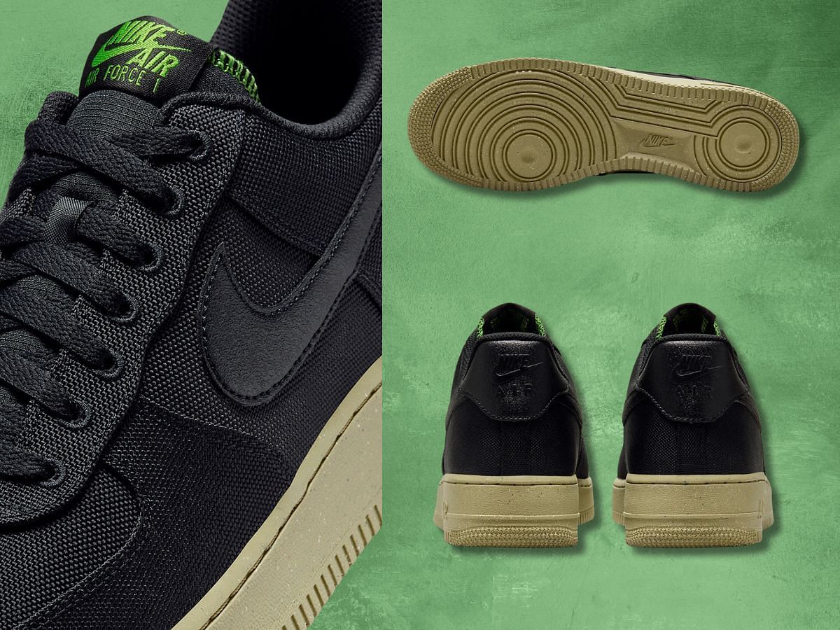 Nike Air Force 1 Low &ldquo;Black neutral olive&rdquo; sneakers (Image via Sneaker News)
