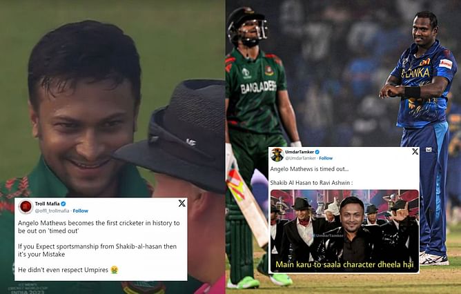"If shamelessness and zero spirit of cricket had face"- Fans slam Shakib Al Hasan after his timed-out appeal against Angelo Mathews in BAN vs SL clash