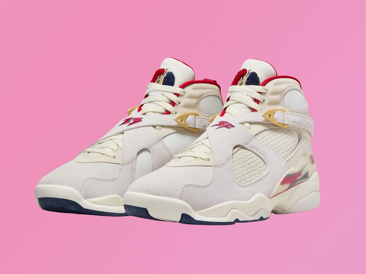 Jordan 8 pink and on sale white