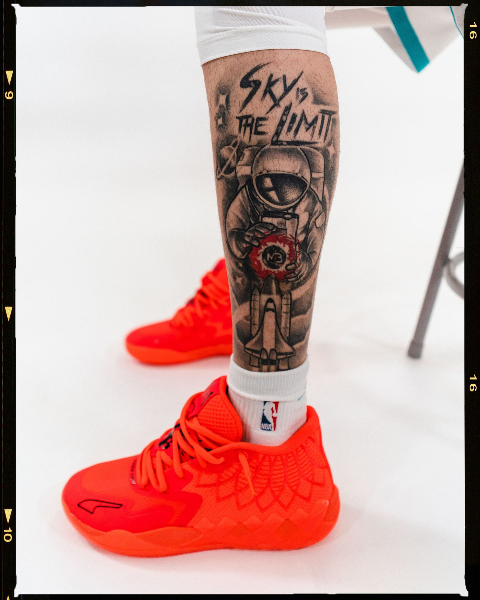 LaMelo Ball&#039;s leg tattoo