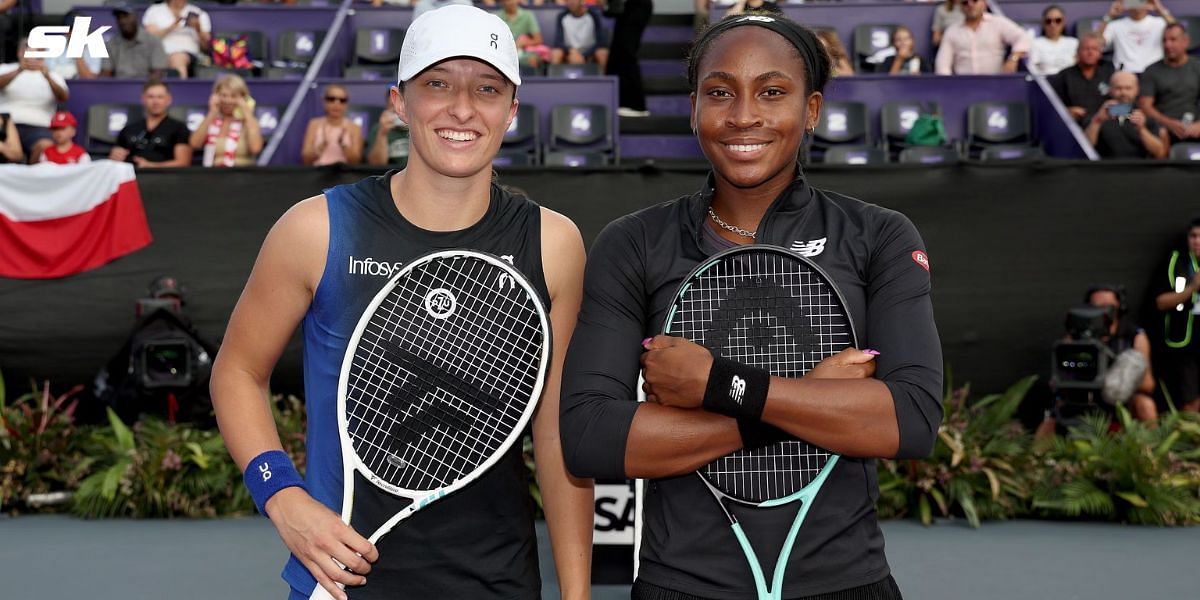 Iga Swiatek and Coco Gauff at the 2023 WTA Finals.