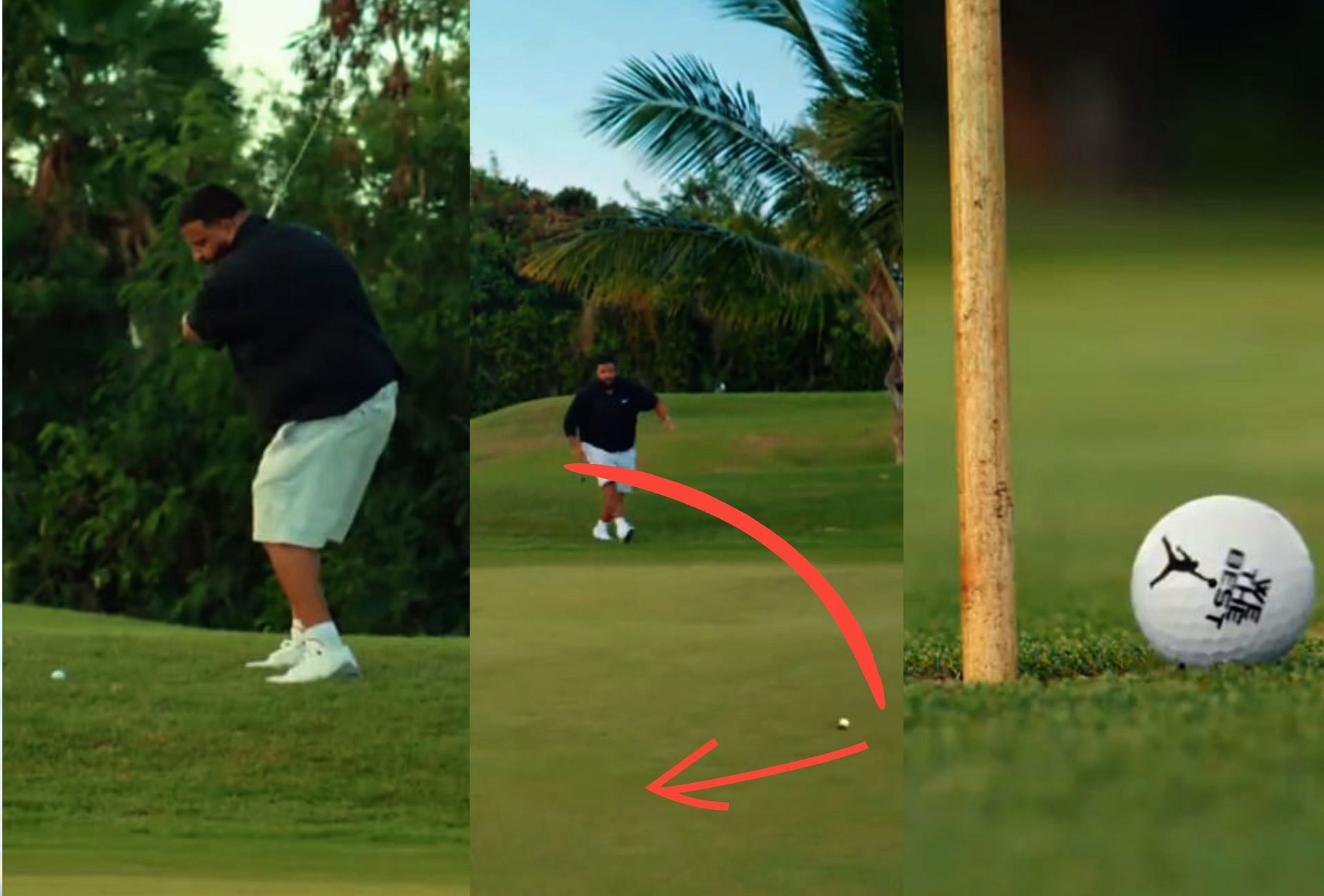 DJ Khaled recreating the iconic Tiger Woods