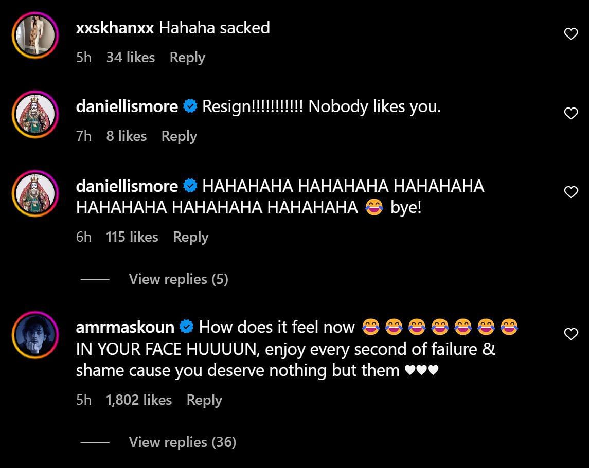 The comments under Suella Braverman&#039;s last Instagram post (Image via Instagram/@suellabraverman)