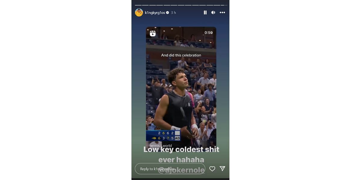 Nick Kyrgios&#039; Instagram story