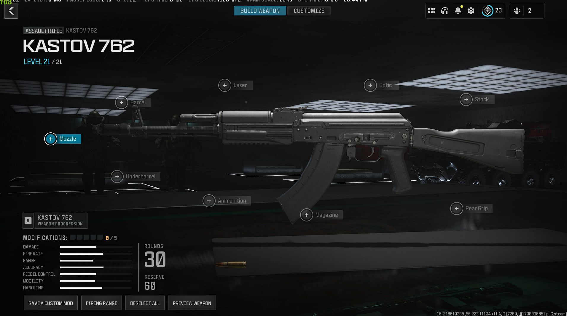 The Kastov-762 assault rifle in MW3 (Image via Activision)