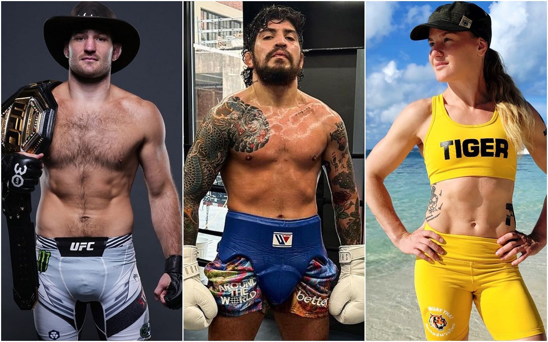 Sean Strickland, Dillon Danis and Valentina Shevchenko