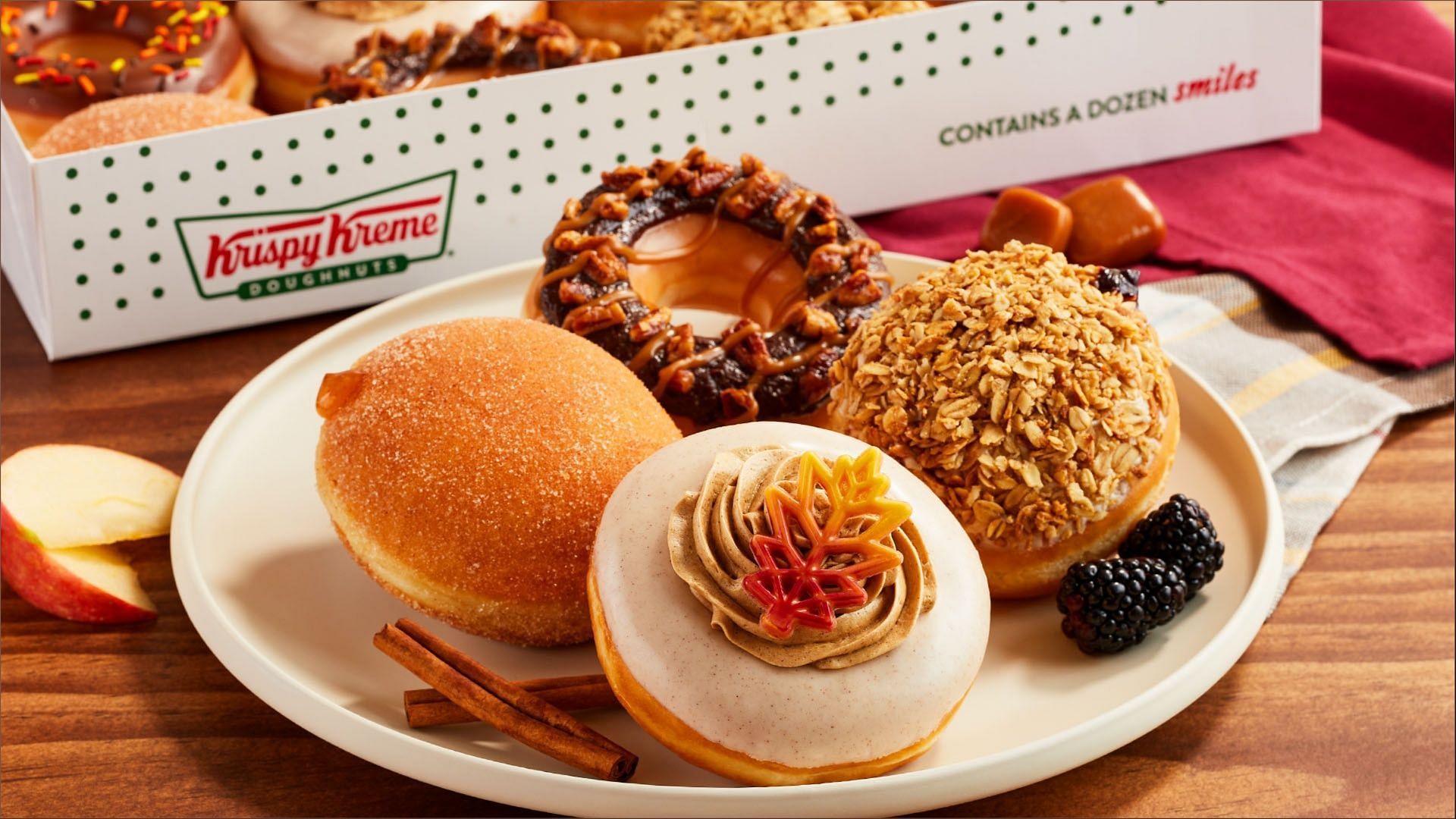 The Flavors of Fall collection starts at over $2.79 and is available in stores until Thanksgiving (Image via Krispy Kreme)