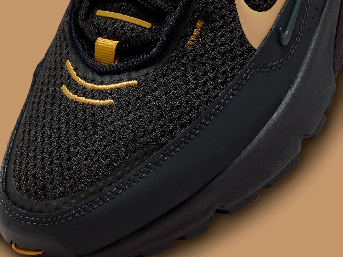 Nike Air Max Plus Black/Flat Gold sneakers (Image via Sneaker News)