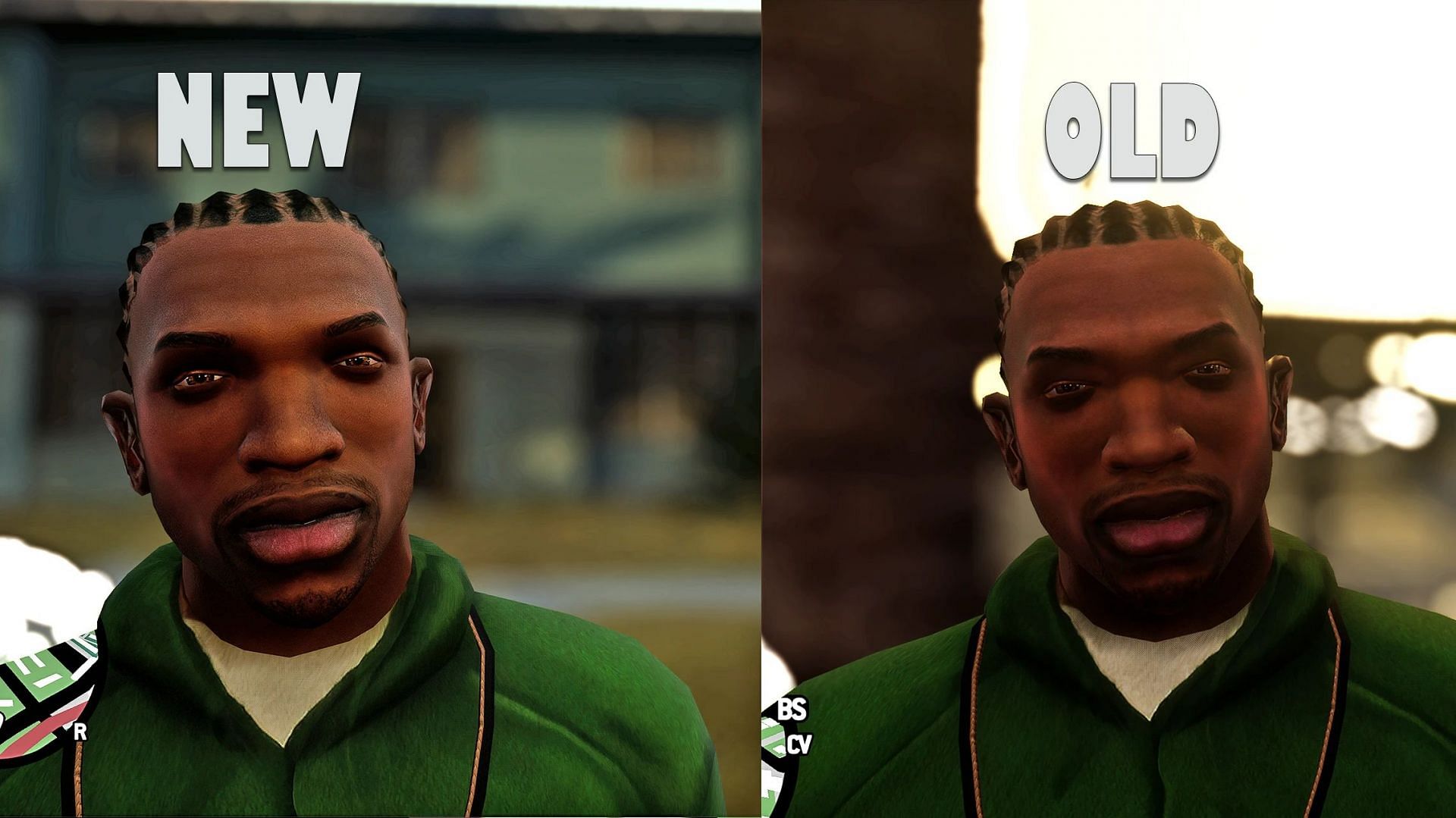 Comparison between the Definitive Edition and modded face textures (Image via nexusmods.com)