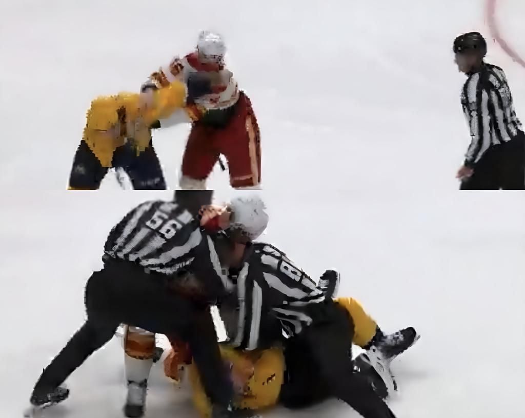 Nikita Zadorov lands big punches on Lauzon for slew-footing teammate