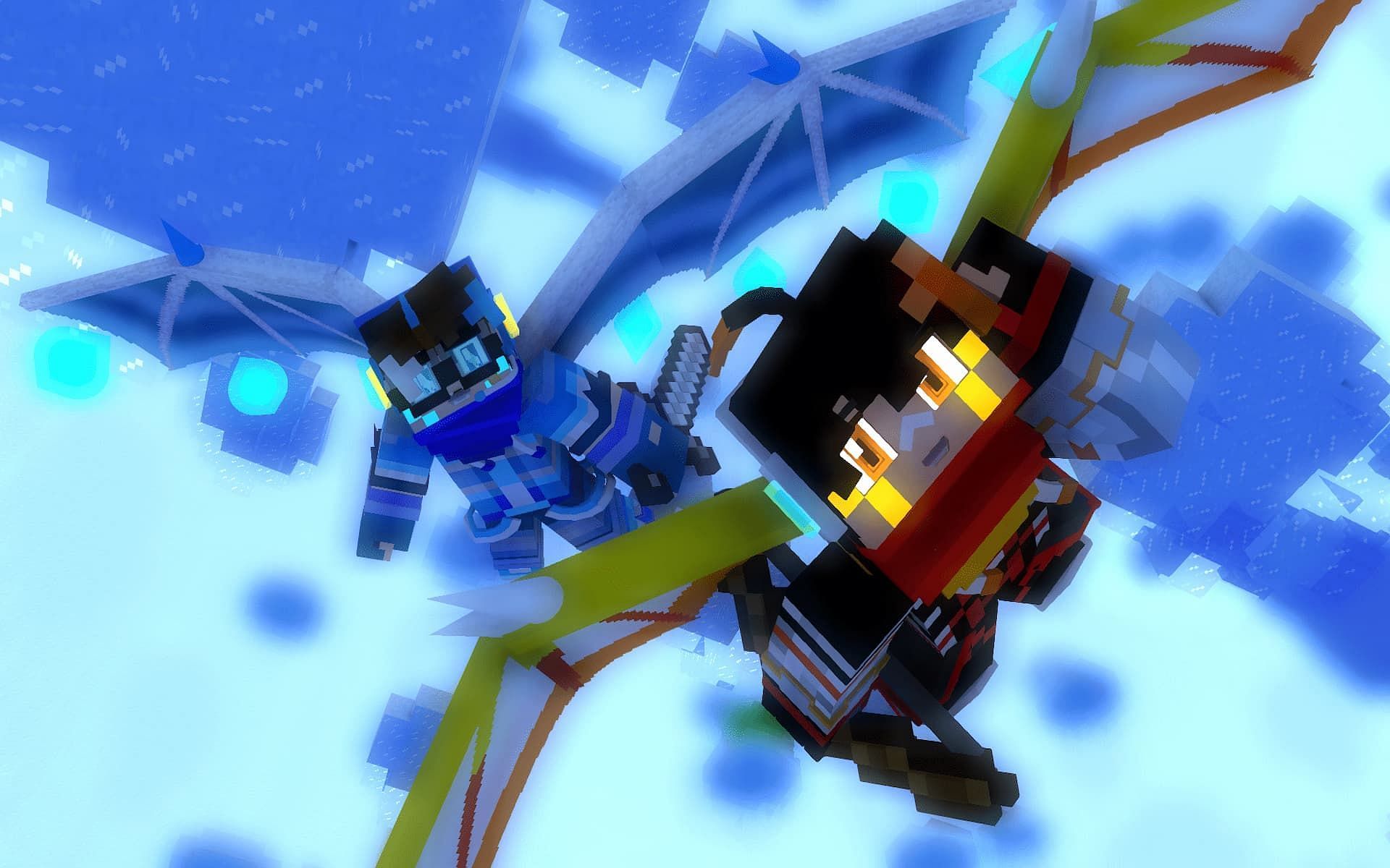 Fly through a never-ending ice cylinder in this fun Elytra map (Image via Minecraftmaps.com)