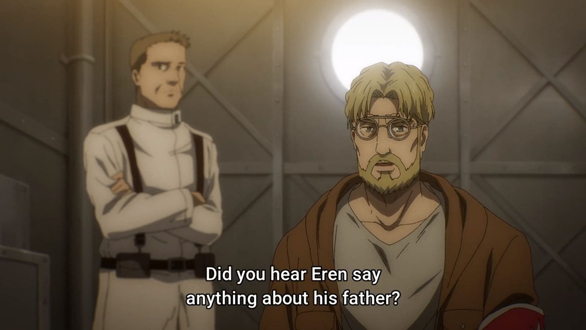 Zeke discovers Eren&#039;s true identity (Image via Mappa)