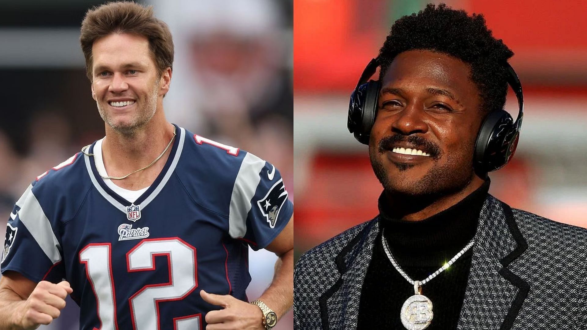 Former Tampa Bay Buccaneers players Tom Brady and Antonio Brown
